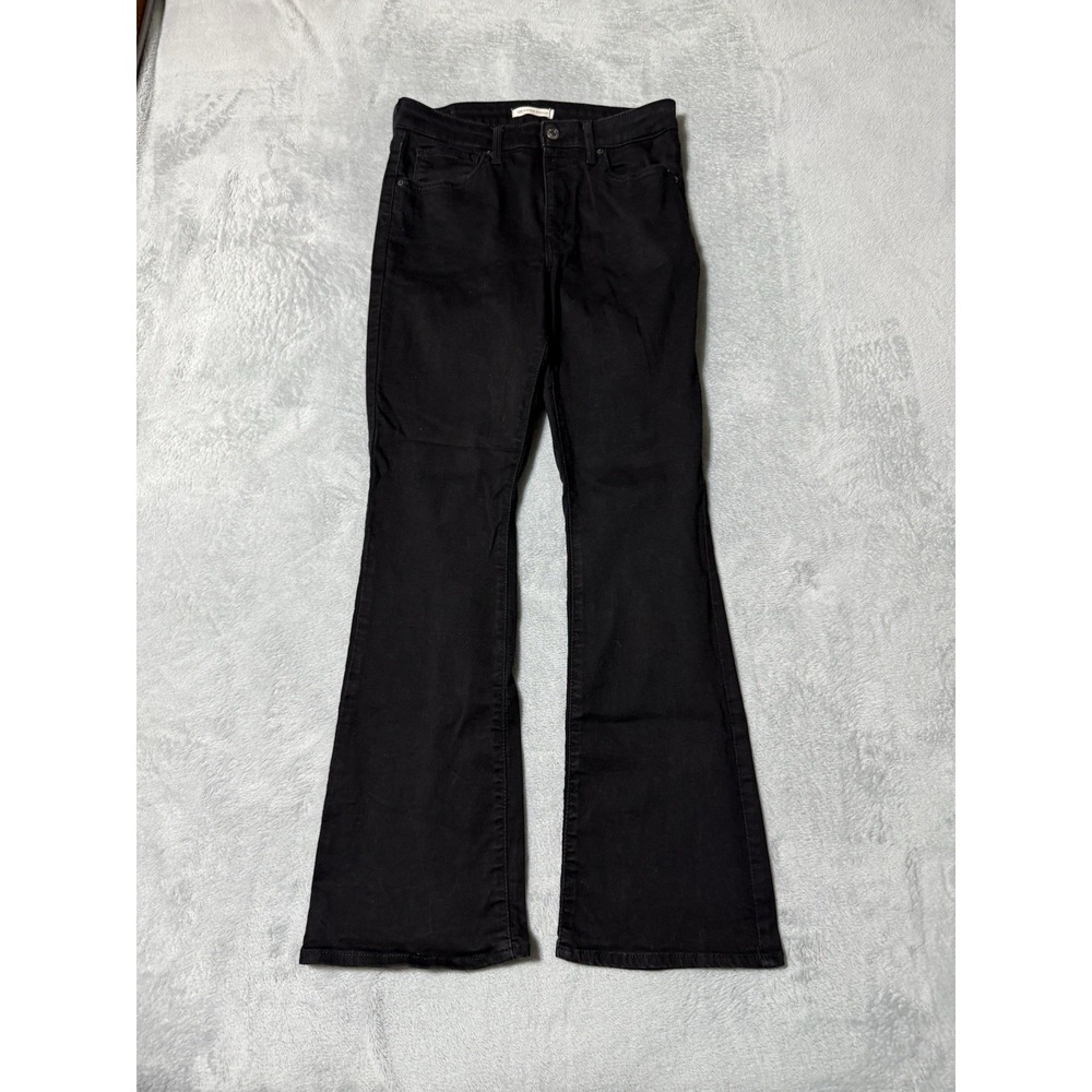 Levis 725 Jeans Womens 28 Black Bootcut High‎ Rise Dark Wash Stretch 28x28
